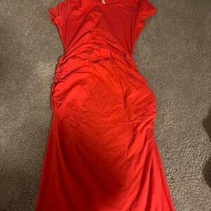 COPY - Maternity body con dress w ruched sides